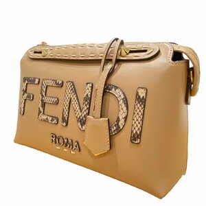 極美品 FENDI フェンディ バイザウェイ ミディアム ハンドバッグ ２WAY ブラウン系 ショルダー付き 8BL146 AHMM