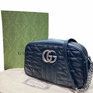 GUCCI グッチ GG マーモント キルティング チェーンショルダーバッグ ブラック ショルダーバッグ 447632