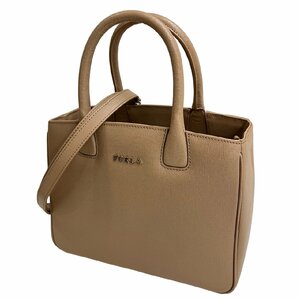 Furla フルラ 2WAYトートバッグ レザー ベージュ系