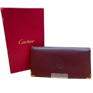 CARTIER カルティエ マストライン ボルドー 札入れ 二つ折り財布