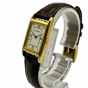 SAINT LAURENT サンローラン 稼働品 5420-F46860 革ベルト ゴールド ホワイト文字盤 腕時計 ユニセックス
