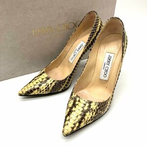 1円 JIMMY CHOO ジミーチュウ ハイヒール パイソン パイソンレザー 35