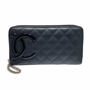 CHANEL シャネル カンボン 長財布 ココマーク ブラック カーフスキン 長財布