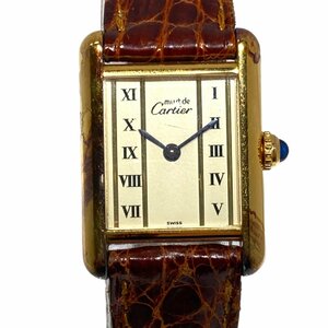 CARTIER カルティエ ヴェルメイユ マストタンク SM 純正 革ベルト 縦ローマン 腕時計