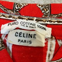 CELINE セリーヌ 長袖ブラウス シャツ コットン レッド レディース_画像4