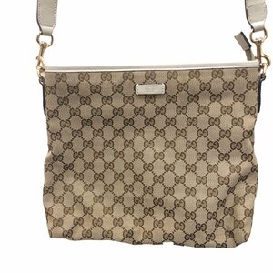 GUCCI グッチ GGキャンパス レザー ショルダーバッグ 388924 ショルダーバッグ ベージュ系