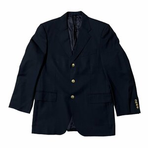 Aquascutum アクアスキュータム ブレザー テーラードジャケット 金ボタン ネイビー系 ウール メンズ 38S 肩パッド入り