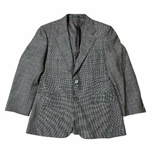 BURBERRY バーバリーズ テーラードジャケット 肩パッド入り チェック柄 グレー系 ウール×シルク メンズ 94-82-175 A6