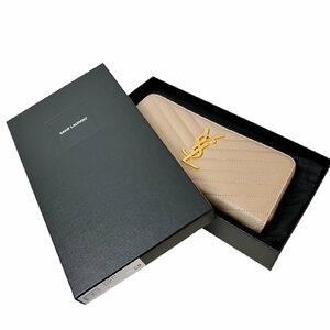 送料無料 SAINT LAURENT サンローラン モノグラム ラウンドファスナー 長財布 ダークベージュ 358094BOW012721