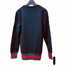 1円 GUCCI グッチ オールドグッチ セーターシェリーライン ヴィンテージ XXXL ネイビー系 メンズ_画像4