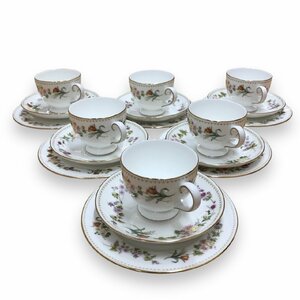 ★Wedgwood ウェッジウッド ミラベル ティーカップ＆ソーサー プレート ケーキ皿 トリオ 6客セット