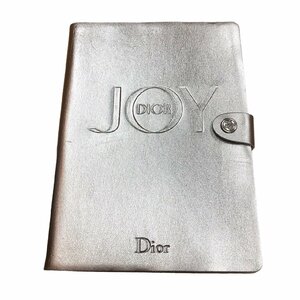 1円 Dior ディオール 手帳 JOY メタリック シルバーカラー ボタン 手帳 メモ帳 自由帳