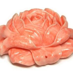 珊瑚（練り） 薔薇型パーツ ピンク 約47×55mm 1個 6001393の画像1