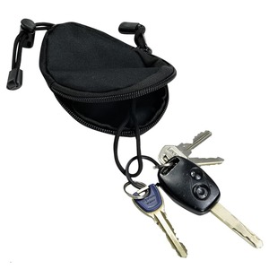 ミリタリーキーポーチ 鍵ケース 紛失防止 ストラップ付き アウトドア [ ブラック ] ジッパーキーポーチ Zipper Key
