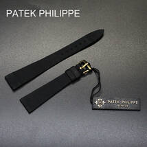 パテックフィリップ　PATEK PHILIPPE　幅16mm　純正ベルト　純正尾錠(Ｋ１８)　ブラック　A03956_画像1