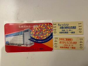 【名鉄】名鉄百貨店一宮店　閉店記念スタンプ付硬券入場券