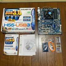 GIGABYTE GA-H55-USB3 マザーボード Intel Core i5 660 メモリ16GB セット 動作品_画像1