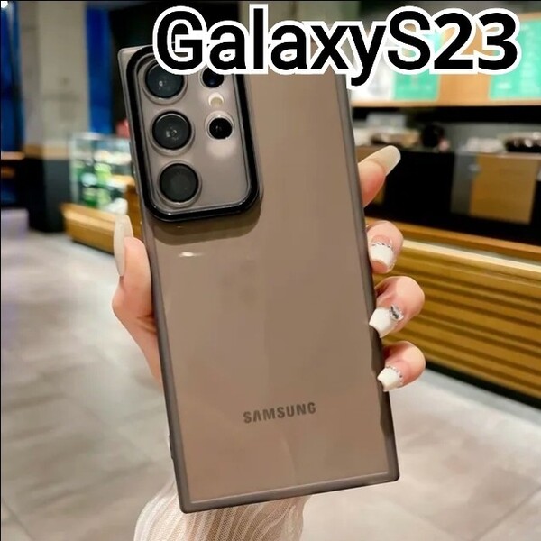 Galaxy S23 ケース ブラック 黒 クリアケース レンズカバー 匿名配送 GalaxyS23