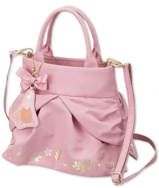 新品 ディズニー Chiharu コラボ バッグ アリエル 2WAYバッグ チャーム付き ハンドバッグ ショルダーバッグ Disney 匿名配送 送料無料