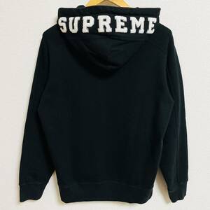 Supreme Paneled Hooded Sweatshirt Black White S 18aw 2018年 黒 白 ブラック パネル フードロゴ ハーバードロゴ スウェット シェニール