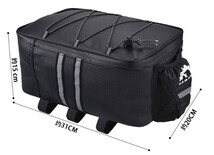 自転車サイドバッグ リアバッグ 自転車バッグ 自転車用荷物バッグ 大容量 耐水PU素材 反射テープ_画像3