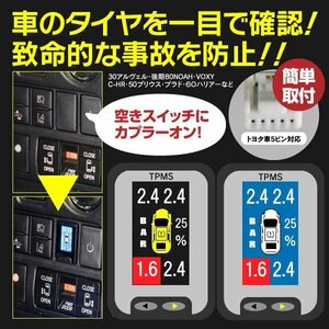 【送料無料】センサー取り付け不要！液晶モニター型 タイヤ空気圧監視システム トヨタ車用5PIN【一式】200系ハイエース5型（ガソリン車）