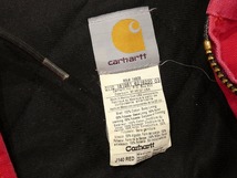 レア カラー 90s ビンテージ Carhartt カーハート レッド ダック ACTIVE JACKET アクティブ ジャケット パーカ M USA 古着 ワーク 80s_画像3