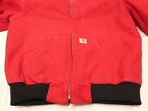 レア カラー 90s ビンテージ Carhartt カーハート レッド ダック ACTIVE JACKET アクティブ ジャケット パーカ M USA 古着 ワーク 80s_画像5