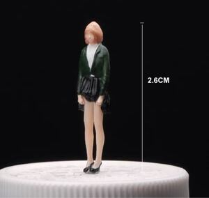 ★レア★ 1/64 模型　女性　人形　フィギュア モデル ミニカー等に　ガレージ等　ミニチュア　スカートガール