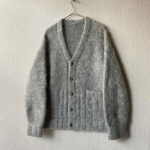 ~70s USA vintage モヘア カーディガン / 実寸L グレー ウール ビンテージ ニット 50s 60s K3-12079-61863