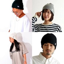 新品未使用 ニューエラ ニットキャップ 黒 国内正規品 男女兼用 ニット帽 ビーニー ブラック NEW ERA BASIC CUFF KNIT_画像2