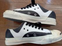 CONVERSE JACK PURCELL コンバース ジャックパーセル スニーカー 22.5cm 黒/白 レザー【送料無料】_画像2