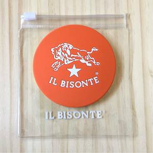 未使用 IL BISONTE Compact Mirror イルビゾンテ コンパクトミラー 手鏡 イタリア レザーバッグブランド ワニー・ディ・フィリッポ ローマ