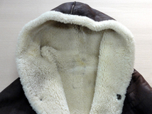 DOG FIGHT 羊革 ムートンジャケット サイズ：5（XL）フード付き ボア ラム革 ドッグファイト フライトジャケット 札幌市 中央区_画像3