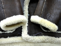 DOG FIGHT 羊革 ムートンジャケット サイズ：5（XL）フード付き ボア ラム革 ドッグファイト フライトジャケット 札幌市 中央区_画像6