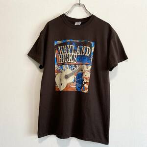 アメリカ古着　WAYLAND HICKS　ギター　半袖　Tシャツ　プリント　Mサイズ　クルーネック　【Q244】