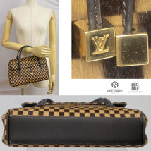 ルイヴィトン ライオン リオン ダミエ・ソバージュ M92131 ハンドバッグ フラップ レザー ハラコ LOUISVUITTON LV レディース(M212148e)_画像7