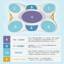 ★売り切り★　枕　低反発 安眠 中空設計 肩こり解消 頭・肩を優しく支える 蝶形枕 ストレートネック くぼみ形状 60x38x13/8/10cmグレー_画像2