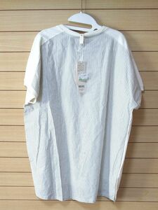 クーポン２枚限定セール☆新品未使用☆クラウドナイン 白 半袖Tシャツ レディース 異素材Mix ストライプ