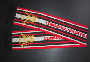 ￠美品 LONSDALE ロンズデール 日本製 ジャガード織り ニット スクールマフラー