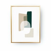 LOVELY POSTERS | GREEN BEIGE ABSTRACT PRINT | A2 アートプリント/ポスター MORE 2021年7月号掲載商品 北欧 シンプル おしゃれ_画像1