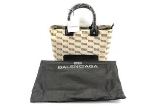 ◇ 未使用 バレンシアガ ハンド トート バッグ BB K-BC103-2 ベージュ ブラウン BALENCIAGA ヴィンテージ ◇