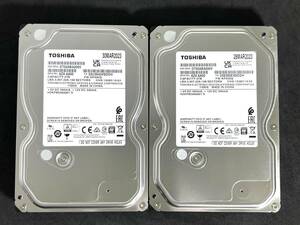 【送料無料】 2個セット ★ 2TB ★　DT02ABA200V　/　TOSHIBA【使用時間：1968ｈ＆1723ｈ】2023年製 良品 3.5インチ内蔵HDD AVコマンド対応