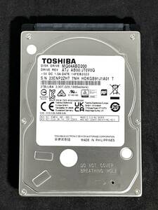 【送料無料】 ★ 2TB ★　TOSHIBA / MQ04ABD200　【使用時間：7 ｈ】 2023年製　新品同様　2.5インチ内蔵HDD　9.5mm厚/SATA/5400rpm 東芝