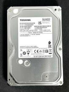 【送料無料】　★ 2TB ★　TOSHIBA / DT02ABA200V　【使用時間： 87 ｈ】 2023年製　稼働極少　3.5インチ内蔵HDD　AVコマンド対応