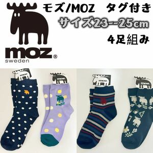 MOZ モズ　クルー丈　レディース　靴下　ソックス　4足セット 23-25cm