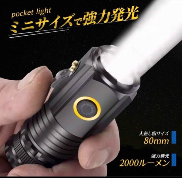 懐中電灯 小型 led 充電式 手持ち ハンディライト防水機能 夜釣りB/1