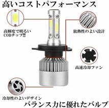 H4 LED ヘッドライト バルブ 車検対応 12v 24v ISUZU 日野 FUSO フォワード レンジャー デュトロ キャンター トラック 最新型 6500k 2個 白_画像3