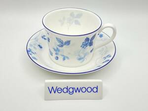 WEDGWOOD ウェッジウッド STRAWBERRY BLUE Tea Cup & Saucer ストロベリーブルー ティーカップ&ソーサー *M975
