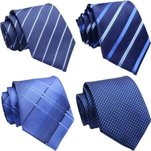 ネクタイ 4本セット [EGHN] ブルー系 レギュラータイ シルク100%